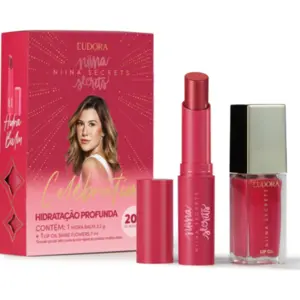 Kit Batom e Gloss Niina Secrets Celebration Com 2 unidades