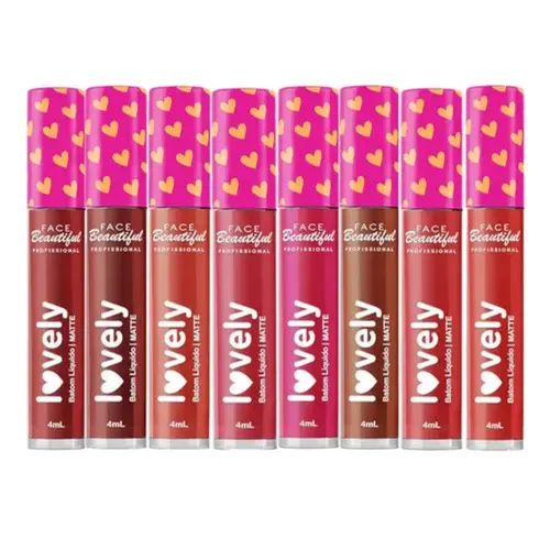 Batom Líquido Matte Face Beautiful Sortido Com 4 ml