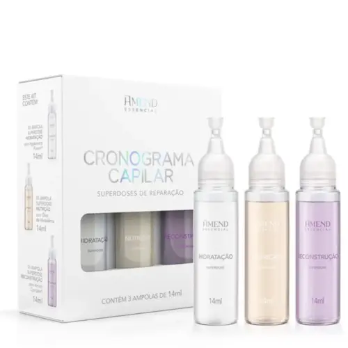 KIT AMPOLA AMEND ESSENCIAL CRONOGRAMA CAPILAR 14ML