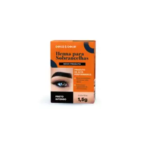 Henna para sobrancelhas Della & Delle Preto Intenso Com 1,5 g