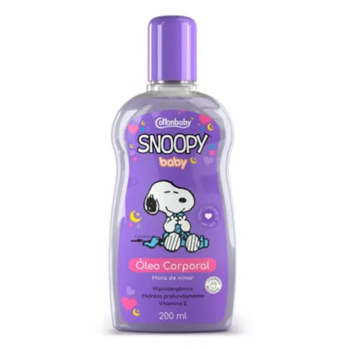Óleo Corporal Cotton Baby Snoopy Hora de Ninar Com 200 ml