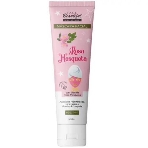 Máscara Facial Face Beautiful Rosa mosqueta regeneradora e Hidratante Com 50 ml
