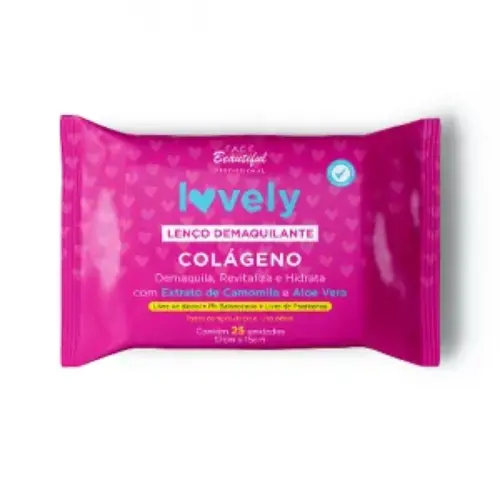 Lenço Demaquilante Face Beautiful Colágeno Com 25 unidades