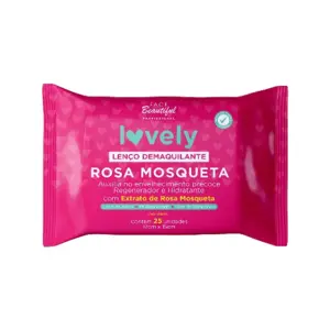Lenço Demaquilante Face Beautiful Rosa Mosqueta Com 25 unidades