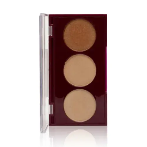 Paleta trio de iluminador Face Beautiful Três tons luminosos para rosto e corpo Com 9 g