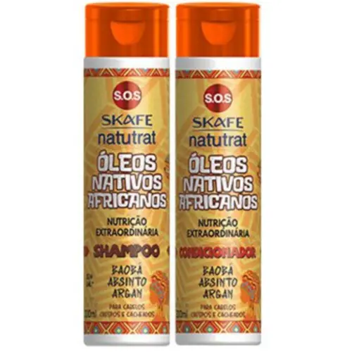 Kit Shampoo e Condicionador Skafe Natutrat S.O.S Óleos Nativos Africanos Com 600 ml