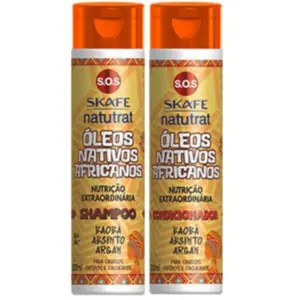 Kit Shampoo e Condicionador Skafe Natutrat S.O.S Óleos Nativos Africanos Com 600 ml