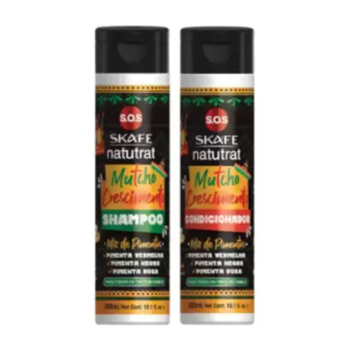 Kit Shampoo e Condicionador Natutrat SOS Mutcho Crescimento Skafe para estimular o crescimento Capilar e reduzir a quebr