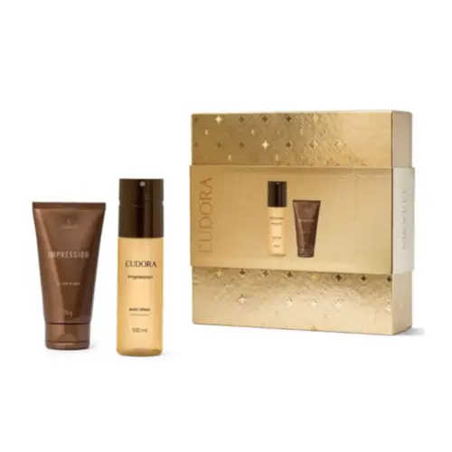 Kit Body Spray e Pós Barba Eudora Impression Desodorante Corporal e Pós Barba Com 100 ml e 75 g