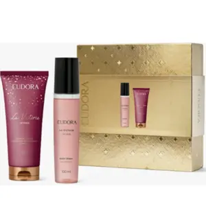 Kit Eudora La Victorie Body Spray Desodorante Com 100 ml e Hidratante Desodorante Corporal Com 200 g