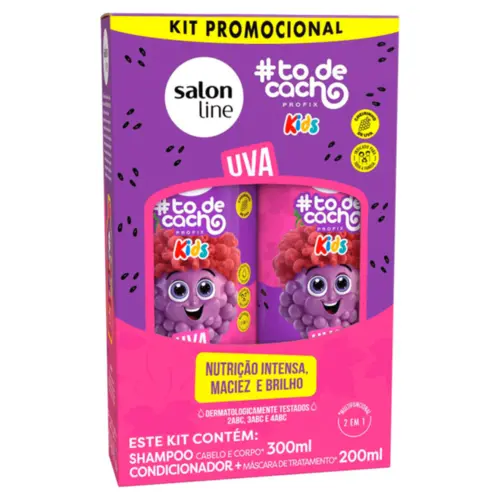 KIT #TODECACHO Uva KIDS Shampo 300ml+CONDicionador 200ml