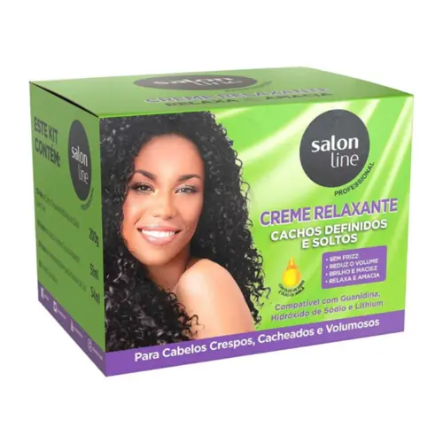 Creme relaxante alisante para Cachos Salon Line óleo de Coco e avelã Com 200 g