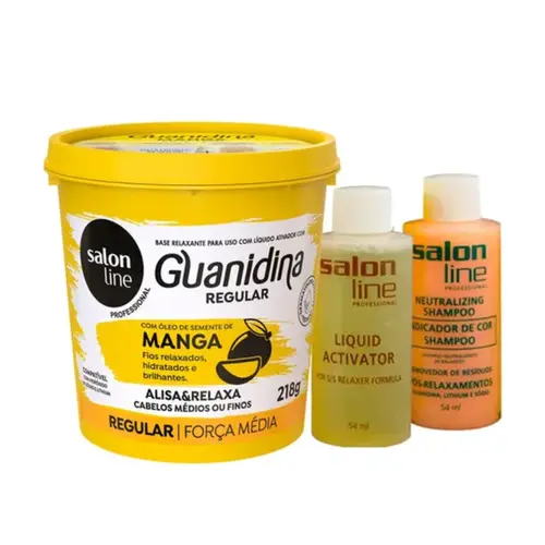 Guanidina Manga Salon Line Alisa e Relaxa para Cabelos Finos Com 218 g