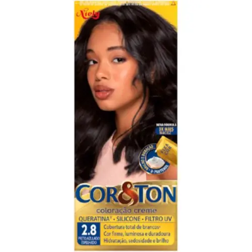 Coloração Cor & Ton Niely 2.8 Azul Espelhado Com 1 unidade
