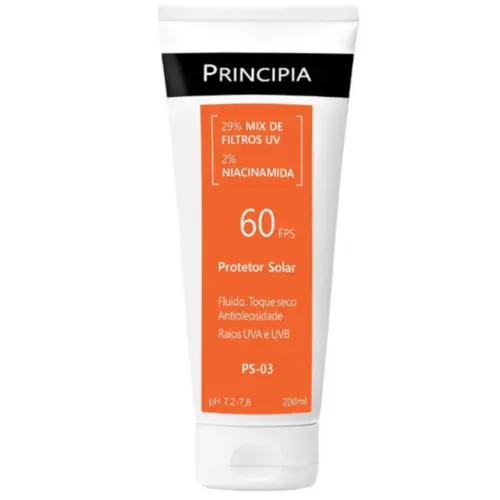 Protetor Solar Corporal Principia FPS 60 fluido antioleosidade Com 200 ml