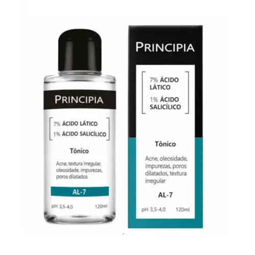 Tônico Principia AL 7% ácido lático 1% ácido salicílico Com 120 ml