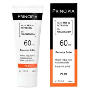 Protetor Solar Facial Principia FPS 60 PS-01 toque seco com niacinamida Com 40 ml