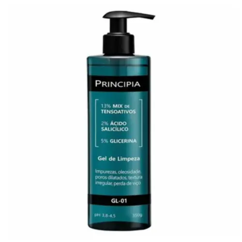 Gel de Limpeza Facial Principia GL-01 com 2% ácido salicílico e 5% glicerina Com 350 ml