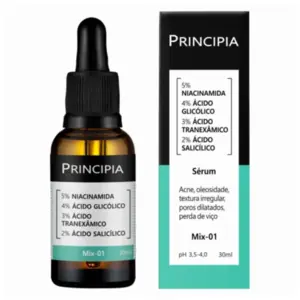 Sérum Facial Principia Mix 01 5% niacinamida 4% ácido glicólico 3% ácido tranexâmico 2% ácido salicílico Com 30 ml
