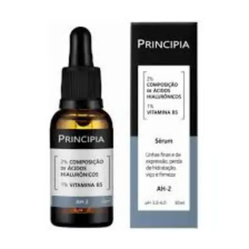 Sérum Facial Principia AH-2 2% complexo com 4 tipos de ácidos hialurônicos e 1% Vitamina B5 Com 30 ml
