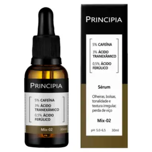 Sérum Facial Principia Mix 02 5% cafeína 3% ácido tranexâmico 5% ácido ferúlico Com 30 ml