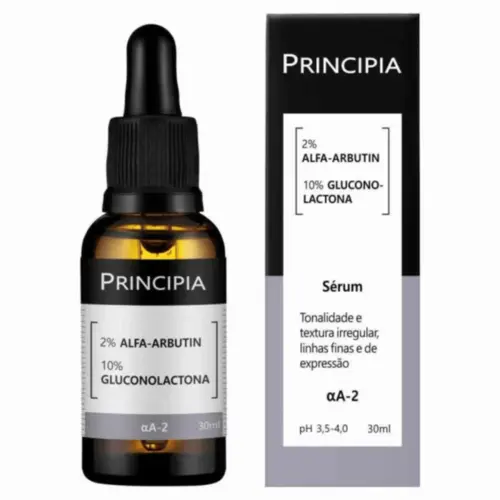 Sérum Facial Principia 2% Alfa-Arbutin e 10% Gluconolactone Com 30ml