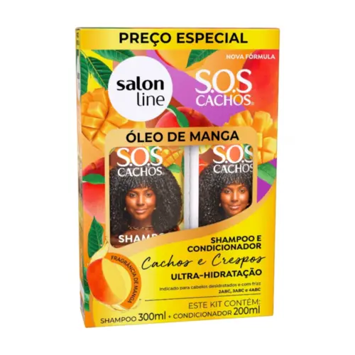 Kit Shampoo e Condicionador Salon Line SOS Cachos Óleo de Manga Com 300 ml e 200 ml