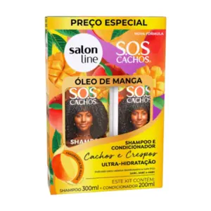 Kit Shampoo e Condicionador Salon Line SOS Cachos Óleo de Manga Com 300 ml e 200 ml