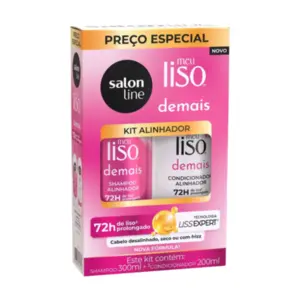 Kit Shampoo e Condicionador Salon Line Meu Liso Demais Com 300 ml e Com 200 ml