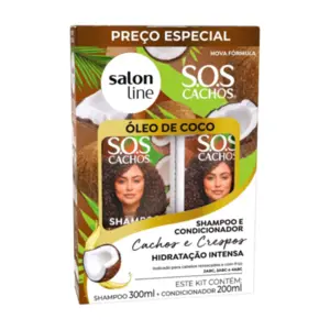Kit Shampoo e Condicionador Salon Line S.O.S Coco Tratamento Profundo Com 300 ml e 200 ml
