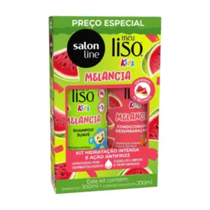 Kit Shampoo e Condicionador Salon Line Meu Liso Melancia Com 300 ml e 200 ml