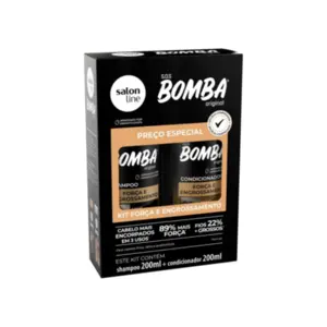 Kit Shampoo e Condicionador Salon Line SOS Bomba Força e Engrossamento Com 300 ml e 200 ml