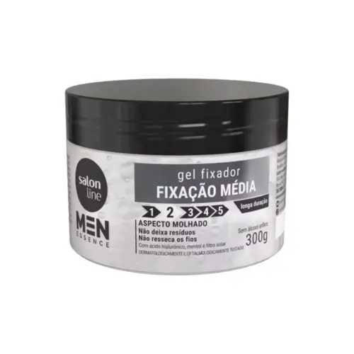 Gel Fixação média aspecto molhado Salon Line Men Essence Com 300 g