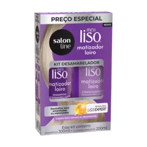 Kit Shampoo e Condicionador Matizador Meu Liso Loiro Salon Line Com 300 ml e 200 ml