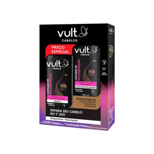 Kit Vult Capilar Choque de Reconstrução Shampoo+Condicionador 200ml