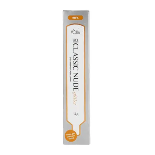 Gel para Alongamento Volia Classic Glitter Nude Com 14 g