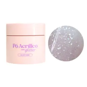 Pó Acrílico com Glitter Volia Cosméticos Blanc Shine Com 20 g