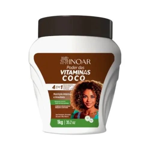Creme de Tratamento Capilar Inoar Poder das Vitaminas Coco Com 1000 g
