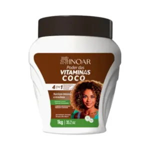 Creme de Tratamento Capilar Inoar Poder das Vitaminas Coco Com 1000 g
