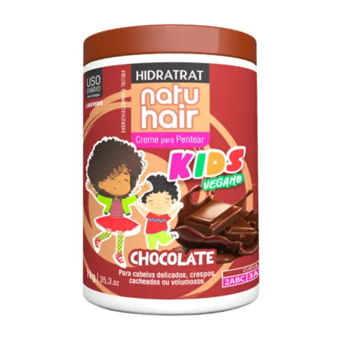 Creme de Pentear NatuHair Kids Chocolate Com 1 kg