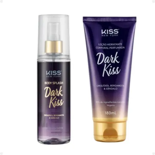 Kit Kiss New York Dark Kiss Body Splash e Loção Hidratante Com 200 ml e 180 ml