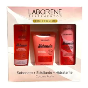 Kit de cuidados corporais Laborene Sabonete Esfoliante Hidratante de Melancia Com 3 unidades