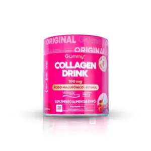 Suplemento Alimentar em pó sabor cranberry com pitaya GUMMY Contém colágeno Verisol, ácido hialurônico e retinol, auxili