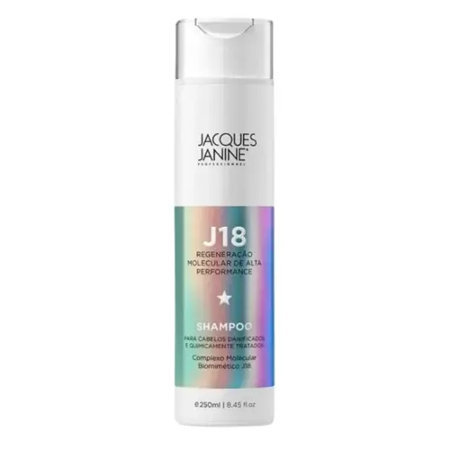 Shampoo Jacques Janine J18 reconstrutor para Cabelos danificados e quimicamente tratados Com 250 ml