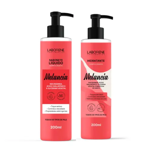 Kit Banho Laborene Sabonete Líquido e Hidratante de Melancia Com 2 unidades
