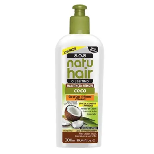 Creme para Pentear NatuHair S.O.S Coco D-Pantenol Com 300 ml
