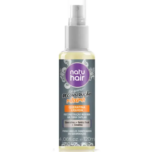 Queratina Líquida NatuHair Reconstrução Máxima Com 120 ml