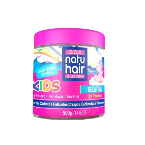Gelatina Modeladora Natuhair SOS Kids 3 em 1 Volume Definição Hidratação Com 500 g