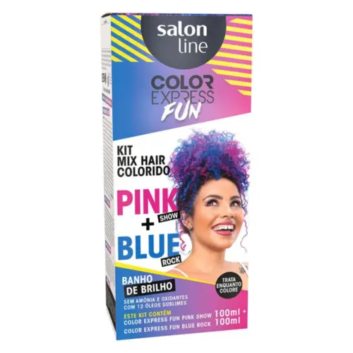 Tonalizante Pink Salon Line Express Fun Blue Rock Com 100 ml