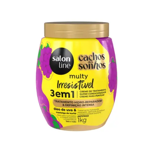 Creme de Tratamento Cachos dos Sonhos Salon Line 3 em 1 Irresistível Com 1kg